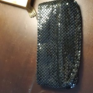 Orlane Paris Black Metal Mesh Bag